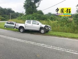 货卡和国产车相撞  司机虚惊一场
