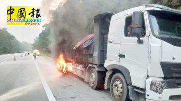 加叻大道   载沙罗厘行驶中着火