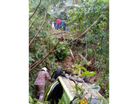 轿车坠9公尺山崖 司机及两名男童轻伤