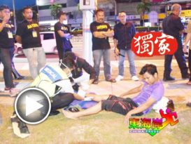 摩哆左边越车  猛撞电灯柱青年骑士受伤