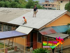 大风吹袭掀走屋瓦  玻璃口华校获维修