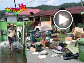豪雨河水高涨沟渠失效 排水不及 水淹入屋