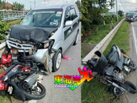 2摩哆遭休旅车猛撞 　乘客头重创坠河亡