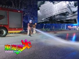罗厘没遮掩好车斗  废铁撒落 割轿车轮胎