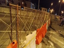 设路障 置鹰架 双重封锁 巴西北根通往哥市区高架天桥