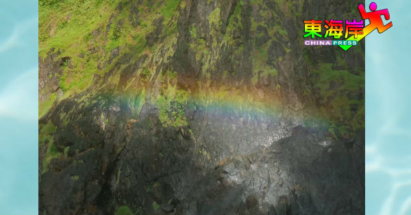 重新开放的林明彩虹瀑布，是游客必访的著名景点。
