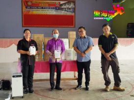 ◤复管令SOP◢ 立卑中华华校 中华中学 获JL Water报效防疫品