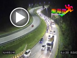 游子漏夜回乡加叻大道凌晨现车龙