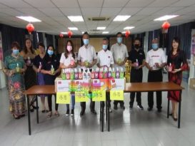 丹民政赠中正华小   100罐消毒洗手液