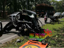 轿车失控撞罗厘    女司机受伤送医