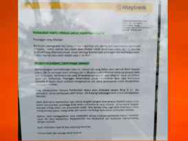 Maybank疫情黄区作业时间  9:30AM  至  3PM