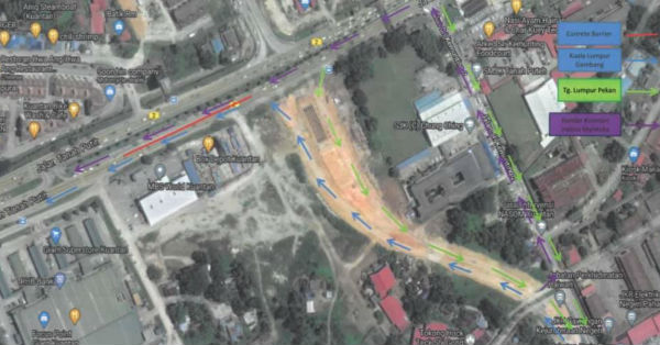 关丹市丹绒隆坡第二大桥的交通管理计划蓝图。（取自关丹市议会面书）