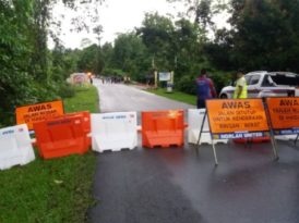 ◤登州水灾◢：乌鲁登嘉楼没水灾  发生土崩 封闭路段