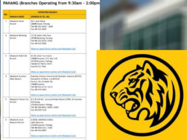 Maybank关丹文冬 营业时间930am-2pm