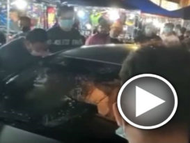 劳勿市区夜市营业首夜 司机误闯禁区 撞2人