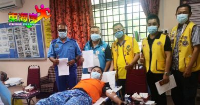 劳勿狮子会与民防部队联办捐血活动获51包血浆
