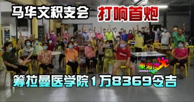 马华文积支会打响首炮  . 筹拉曼医学院1万8369令吉