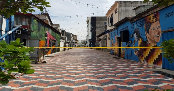 关丹市近期人潮最多及热门打卡区“壁画街”，因管制令而空无一人。