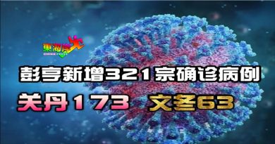 彭亨新增321宗确诊病例       关丹173    文冬63