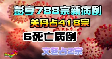 彭亨州788宗新病例   关丹占418   6死亡病例文冬占2宗