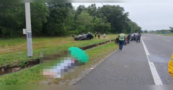 第二国产车Bezza在拐弯处失控翻覆，酿成夫死妻伤意外。