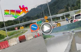 河水淹中枢大道  北上车辆须绕道