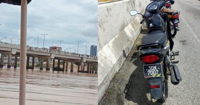 男子坠河 下落不明（有视频）