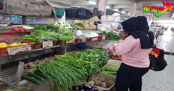 因民众已较少到大巴刹采购蔬菜，即使菜价跌还是维持一般销量。