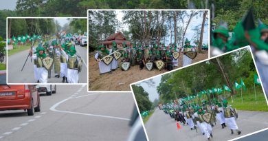 出席者打扮圣战士 游行    伊青团集会 引网民不安