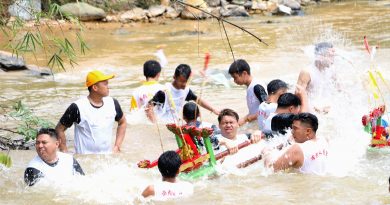 神轿下河  神像“洗澡”    布赖水月宫热闹庆宝诞