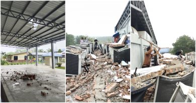 一场暴风雨  吹走30万    立德华小综合大礼堂遭难
