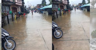哥乐河水位破9公尺 淹上河边街道商业街