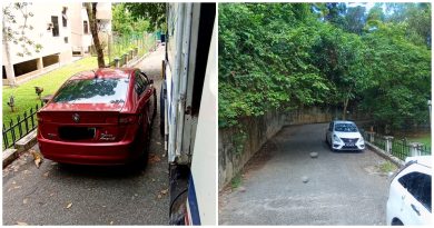 阻碍垃圾车通行    上山路道勿泊车