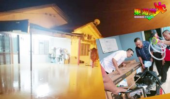 方便文冬居民水灾善后   州政府移交强力水枪