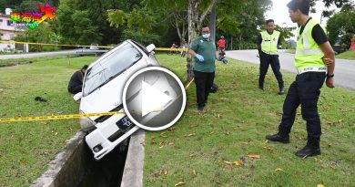 窃贼休旅车撞沟渠  警方大阵仗调查　