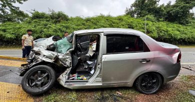 轿车与罗厘迎面相撞 2名国小职员身亡