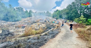 焚祭品火势蔓延·消拯员到场扑灭    拜山险变烧山