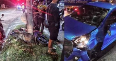 轿车疑“冲”红灯连撞3摩哆      4人受伤