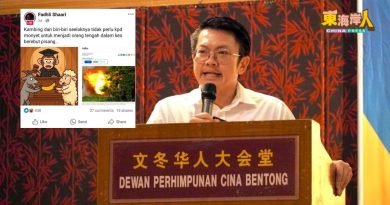 李政贤：发布“猴子当裁判”漫画  伊党应向马泰柬道歉